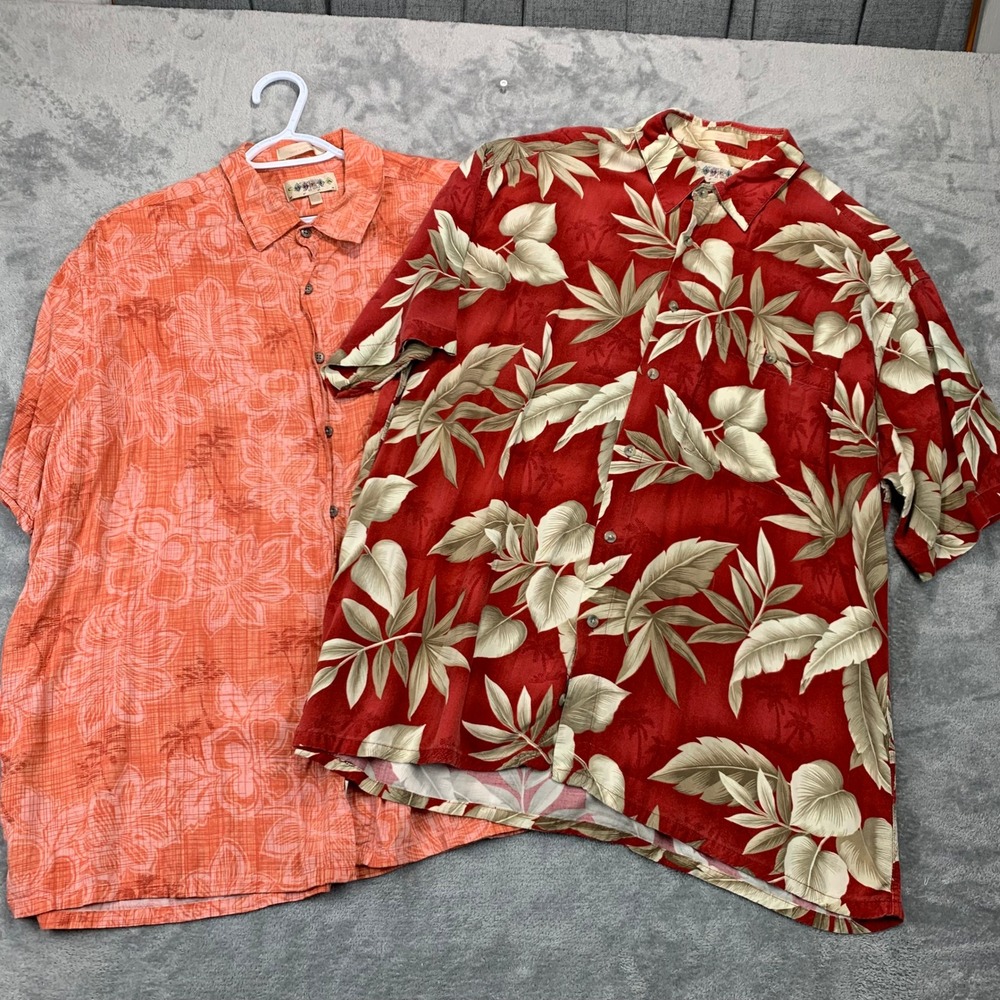 Campia Lot-of-2 Hawaiian Shirt Tropical Floral Rayon Button Up Short Sleeve XL - Picture 11 of 14